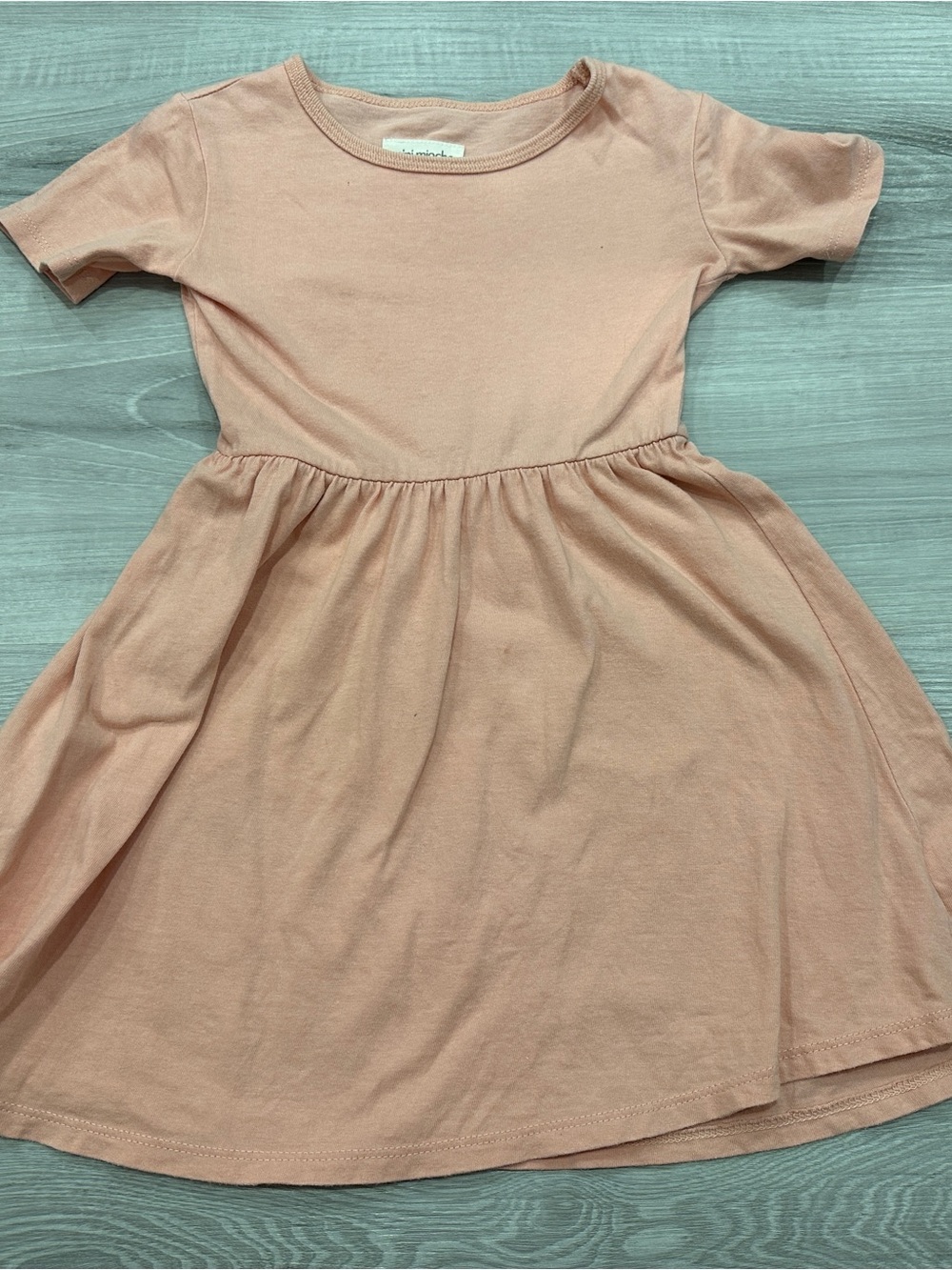 Girls' 100% Organic Cotton Soft Blush Short Sleeve Dress - Casual Skater Style